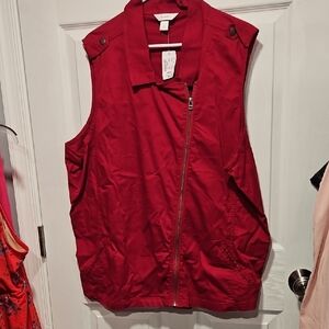 CJ Banks Red Zip-Up Vest